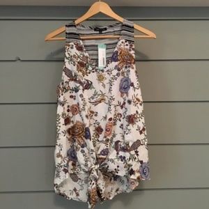 Floral Tie Front Top | Pink Clover